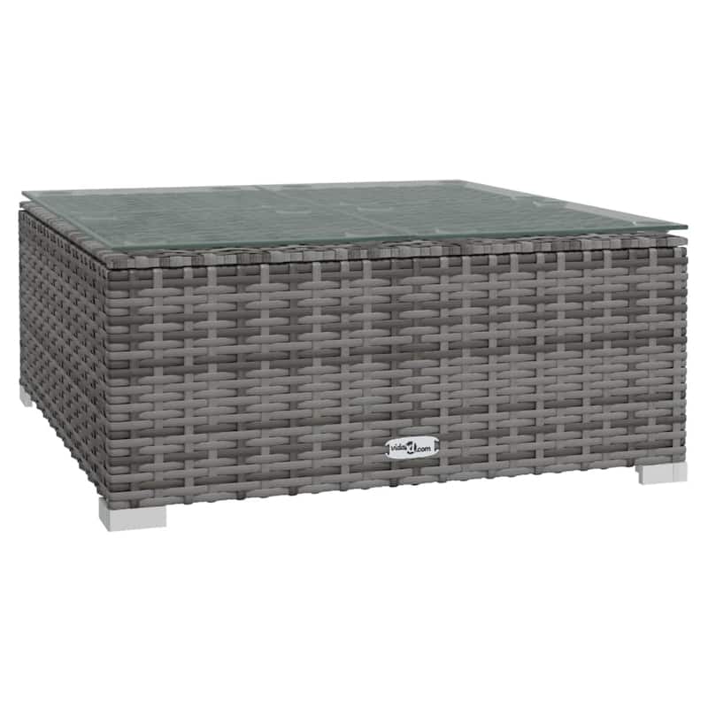 vidaXL Patio Lounge Set Outdoor Sectional Sofa Set Table Garden Poly Rattan - 27.6" x 27.6" x 23.8"