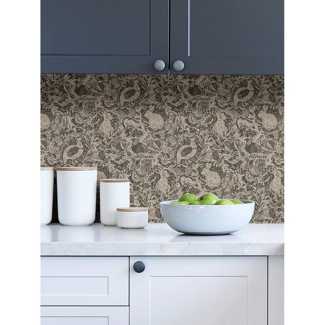 NuWallpaper Charcoal Terrene Peel & Stick Wallpaper