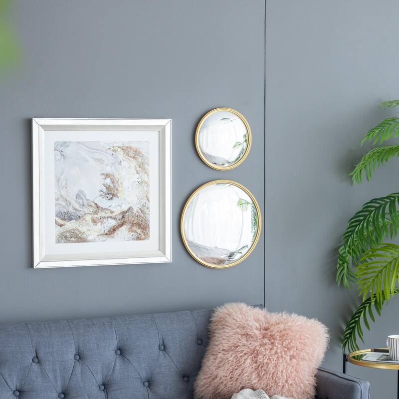 Golden Round Living Room Wall Mirror