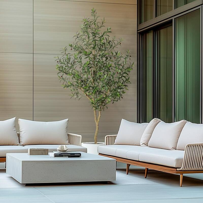 2 Pcs Faux Artificial Olive Tree for Home Office Living Room Decor
