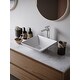 preview thumbnail 3 of 8, Karran Quattro Matte White Acrylic 16 in. Square Bathroom Vessel Sink with Faucet and drain in Stainless Steel