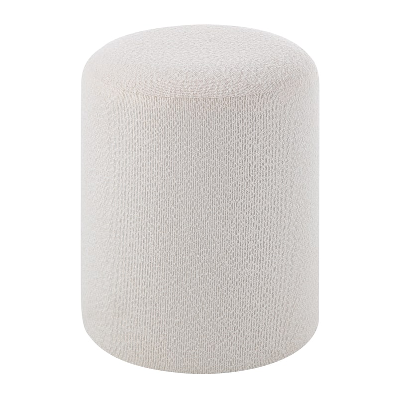Renwil Corbin Indoor Boucle Ottoman, Off-White