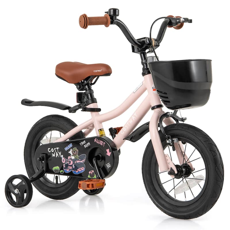 Costway 12"/14"/16"/18" Kid’s Bike with Training Wheels Adjustable - 12"