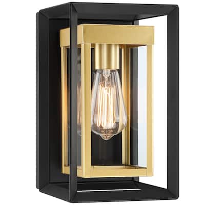 1 Light Outdoor Wall Lantern With Double Frame