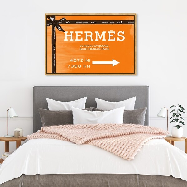 Oliver Gal 'Faubourg Road Sign Orange' Fashion and Glam Wall