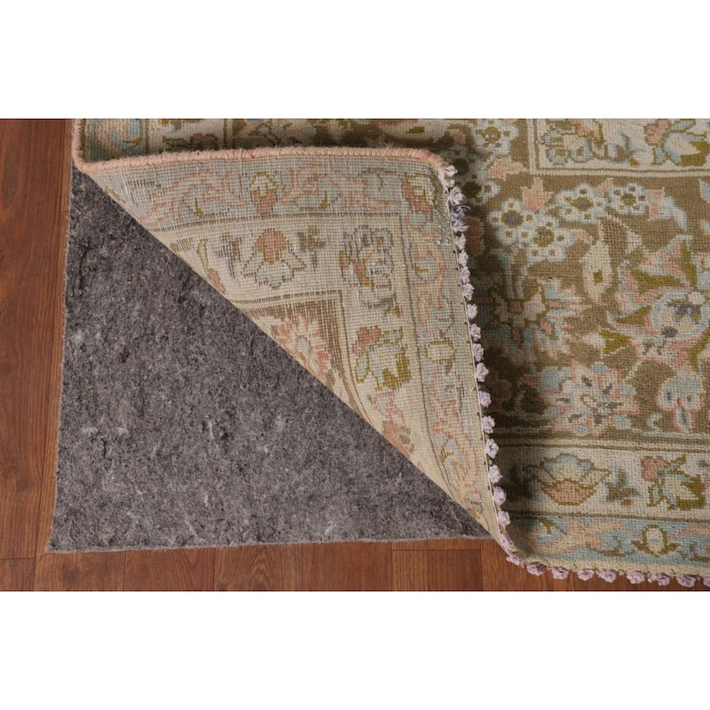 Distressed Kashan Persian Vintage Rug Handmade Wool Carpet - 9'6"x 13'4"