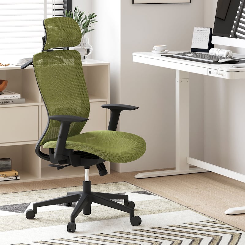 FlexiSpot Ergonomic Office Desk Chair 360° Swivel Height Adjustable Mesh Chair Adjustable Headrest, Lumbar Support, Armrest