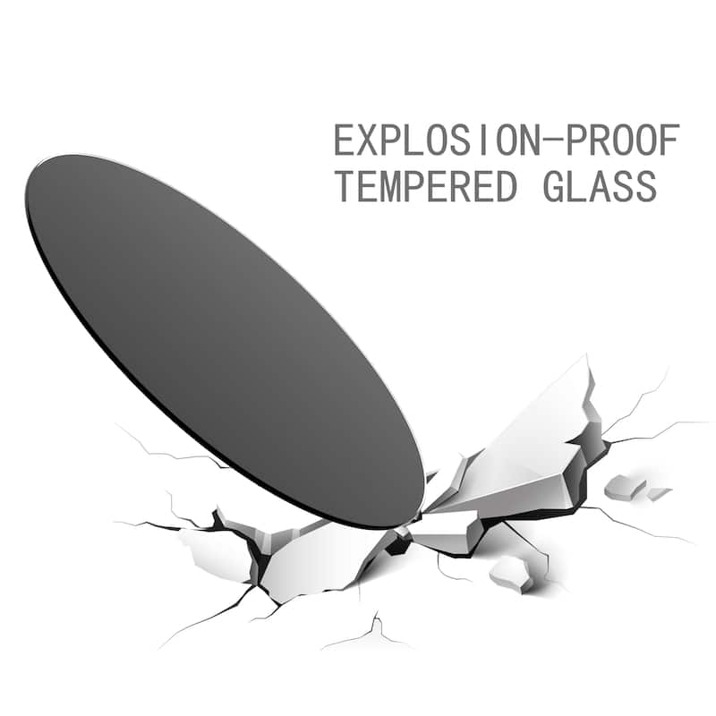 30" Inch Round Tempered Glass Table Top Black Glass 1/4" Inch Thick Round Polished Edge