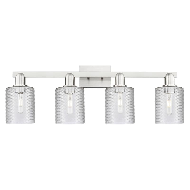Innovations Lighting 716-4W-11-32 Cobbleskill Vanity Cobbleskill 4 - Brushed Satin Nickel / Clear