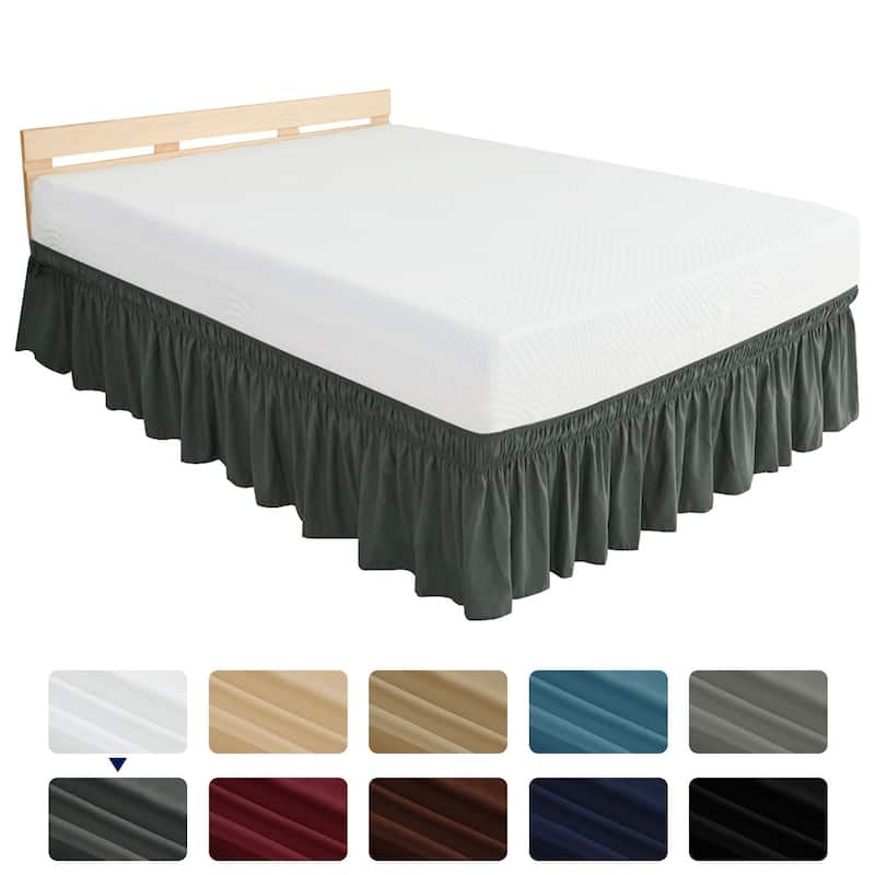 Subrtex Easy Fit 16-inch Drop Bed Skirts - Full - Gray