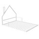 preview thumbnail 7 of 7, Full Size Metal Floor Bed Slats Support Bed Frame with House-shaped Headboard, Simple Metal Bed Kids Toddler, Solids White