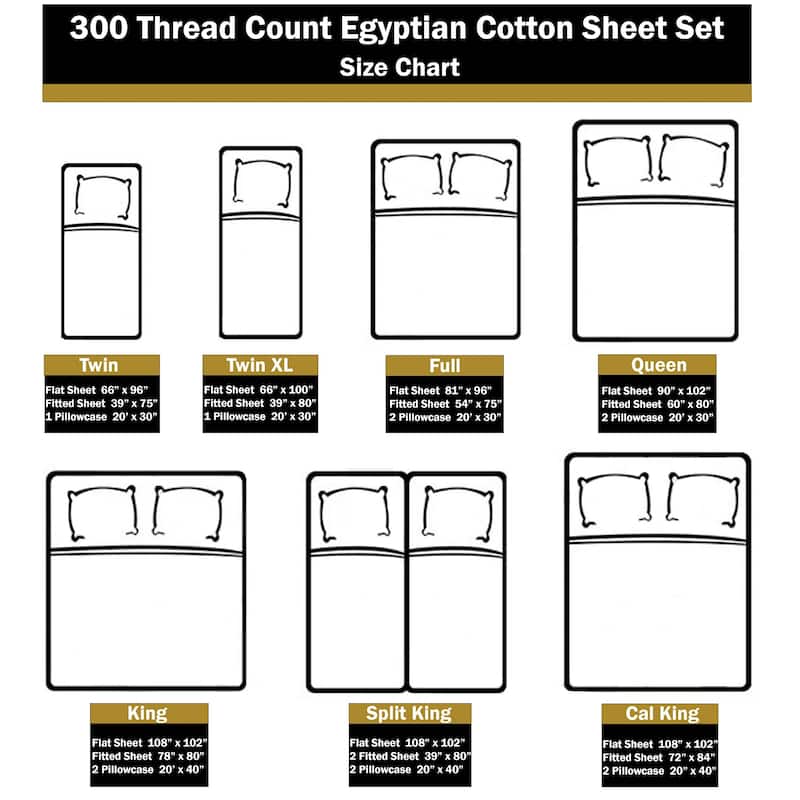 Superior Egyptian Cotton Sateen 300-Thread Count Solid Sheet Set- Split King