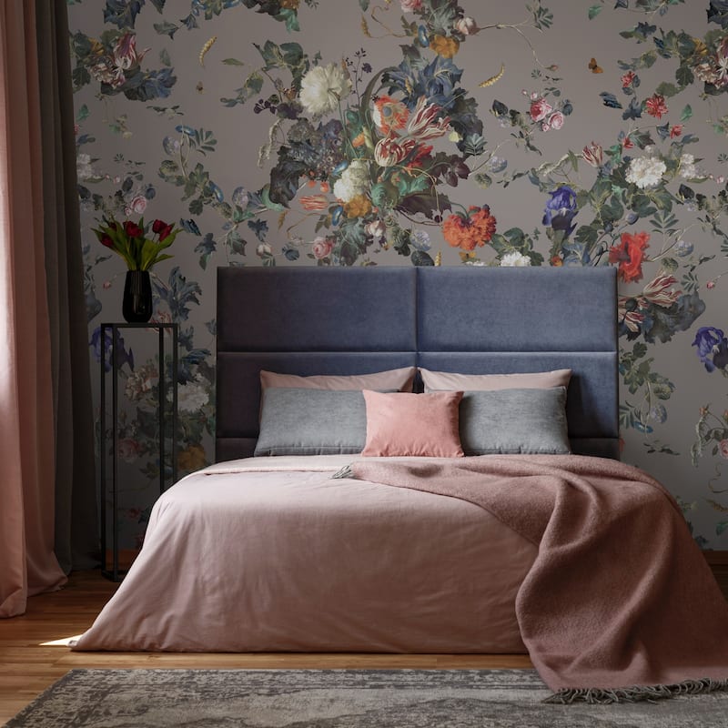 Dark Botanical Blooming Floral Wallpaper Mural