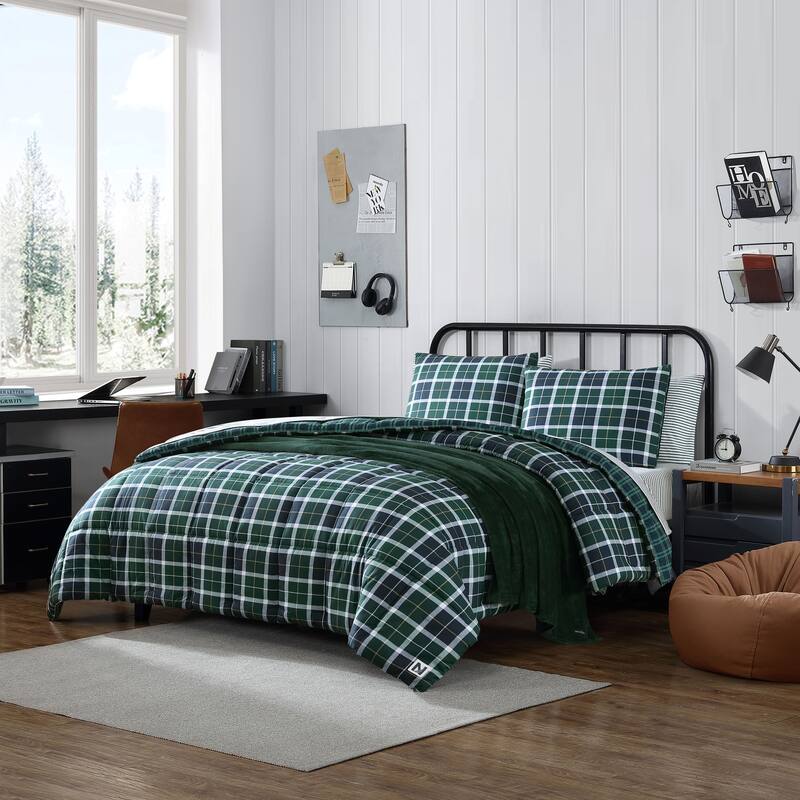 Nautica Northsail Plaid Navy Reversible Duvet Cover Set