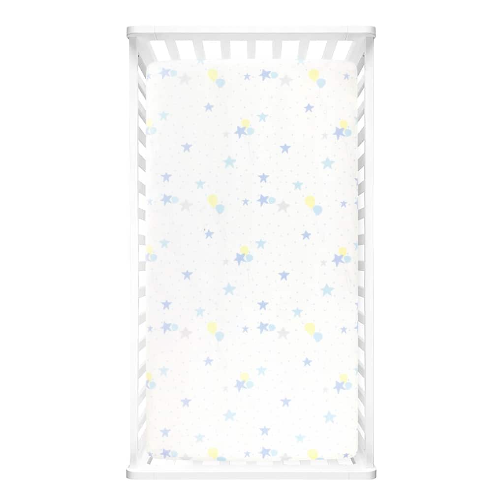 Lush Decor Elephant Balloon Stars Soft & Plush Fitted Crib Sheet - 52"x 28" x 9"