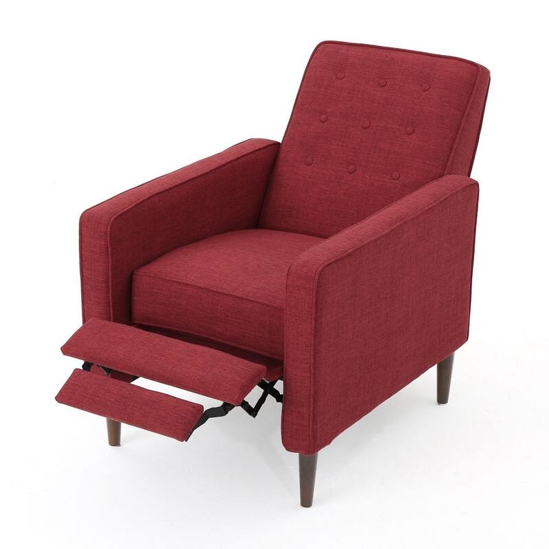 Mid-Century Modern Fabric Recliner Chair with Birch Legs by Christopher Knight Home