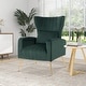 preview thumbnail 9 of 30, Costway Velvet Upholstered Wingback Chair with Lumbar Pillow & Golden - See Details