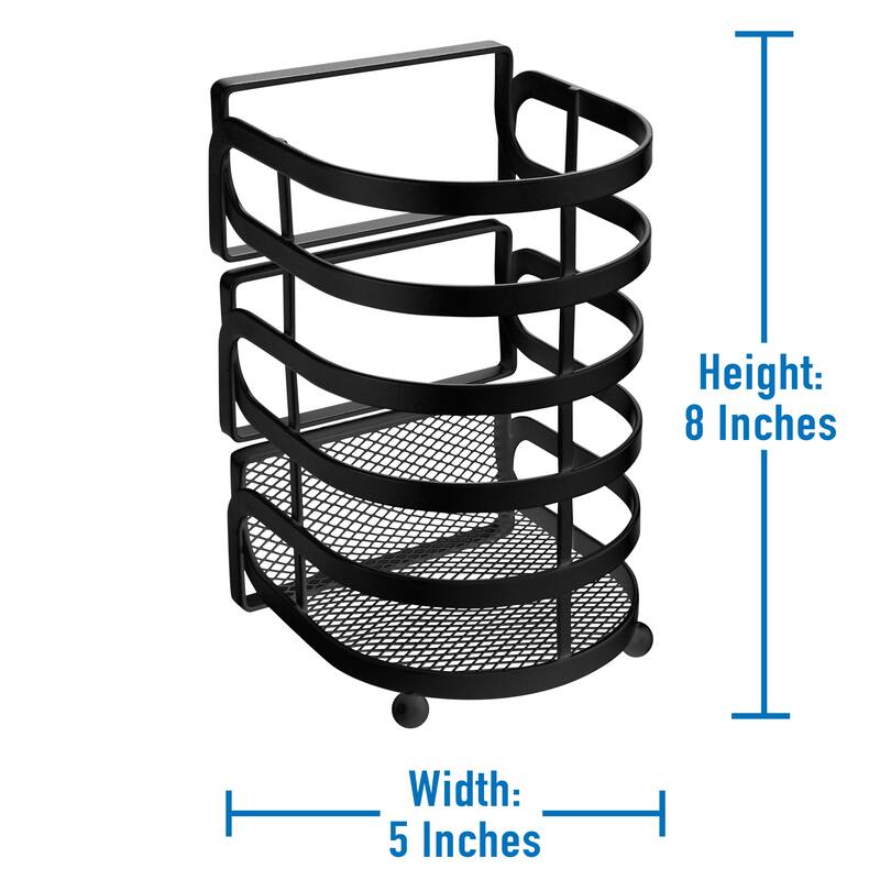 Kitchen Details Industrial Collection Cooking Utensil Basket in Matte Black - 5.2"x 4.7"x 7.8"