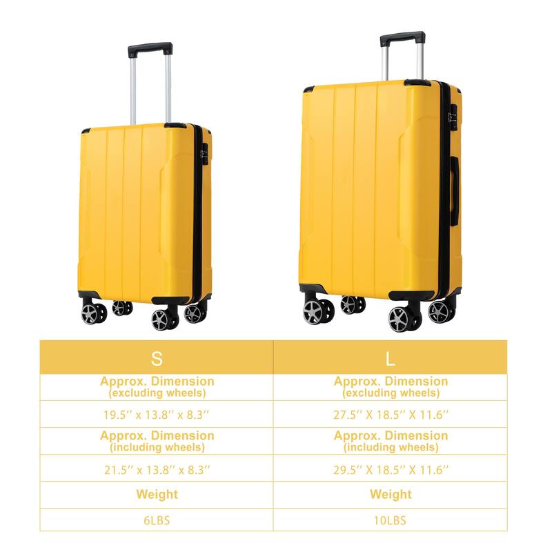 Lightweight ABS 2-Piece Luggage Set with 28" Expandable Suitcase and TSA Lock (20/28)