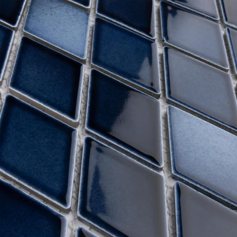Merola Tile Hudson Kite Midnight 10-1/8" x 11-3/4" Porcelain Mosaic Floor and Wall Tile