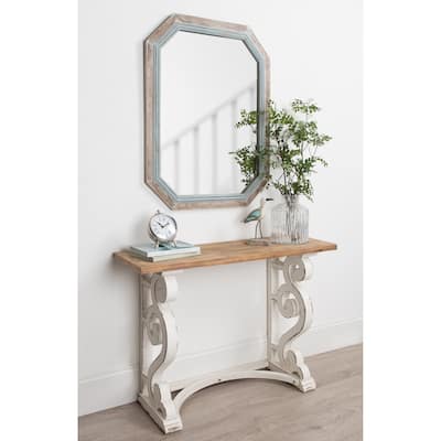 Kate and Laurel Palmer Wood Octagon Wall Mirror - 28x36