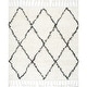 preview thumbnail 11 of 14, Nuloom Hand-knotted Moroccan Trellis Natural Shag Wool Rug