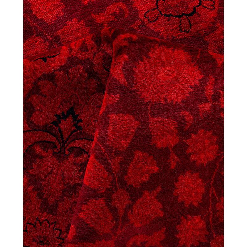 Overdyed One-of-a-Kind Hand-Knotted Area Rug - Red - 8' 0" x 12' 5"