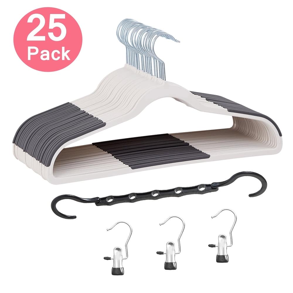 VECELO Wet and Dry Adult Hangers Holds Up To 10 Lbs, Clothes Hangers(25/50 Packs Option)