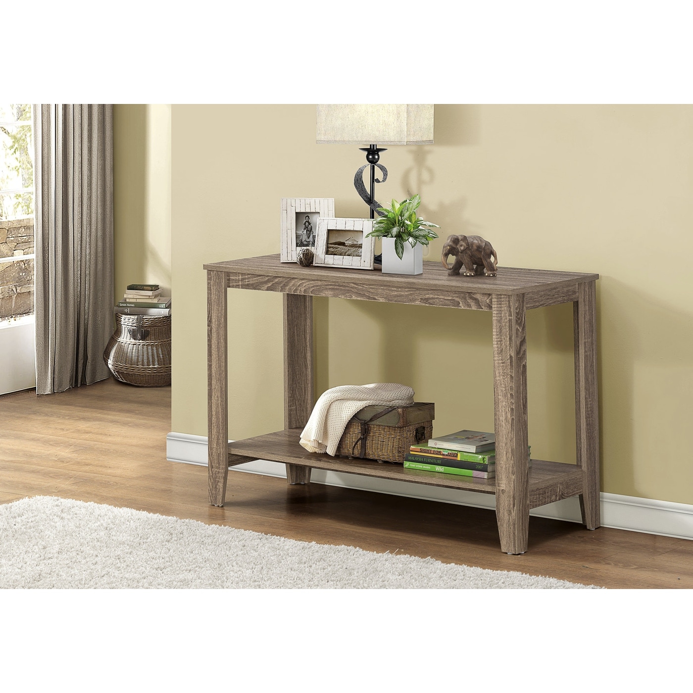 ,A Dark Taupe Monarch Accent Table 47 L//Dark Taupe Hall Console