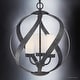 preview thumbnail 3 of 5, Luxury Rustic Chandelier, 19.25"H x 16"W, with Orbital Style, Weathered Black Finish by Urban Ambiance