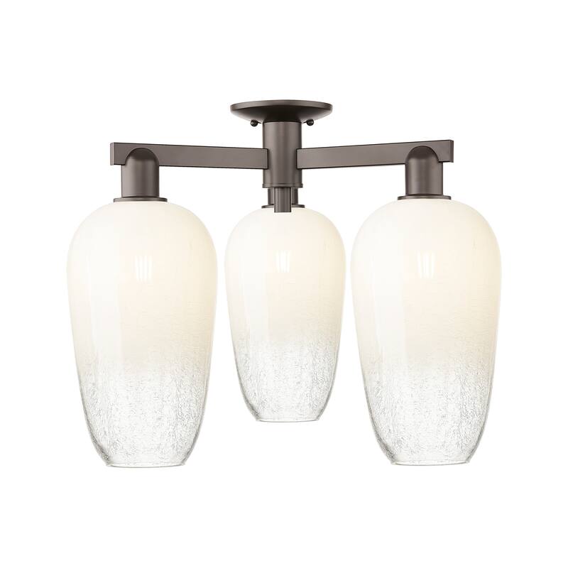 Innovations Lighting Downtown Urban - Brookhaven Flute - 3 Light 25" Semi-Flush Mount