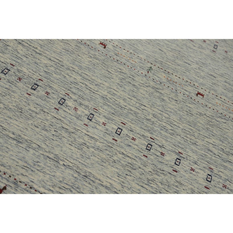 Hand Knotted Oriental 100% Wool Carpet Tribal Animal Pictorial Beige & Ivories Gabbeh Area Rug - 7' 9'' X 5' 1''