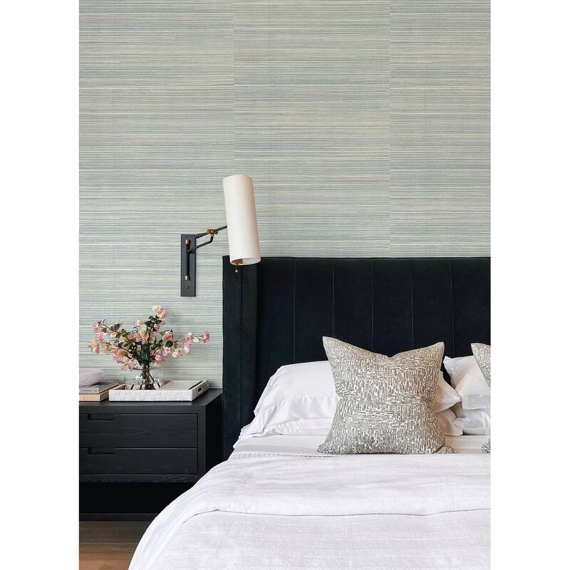 A-Street Prints Kenter Aqua Sisal Grasscloth Wallpaper