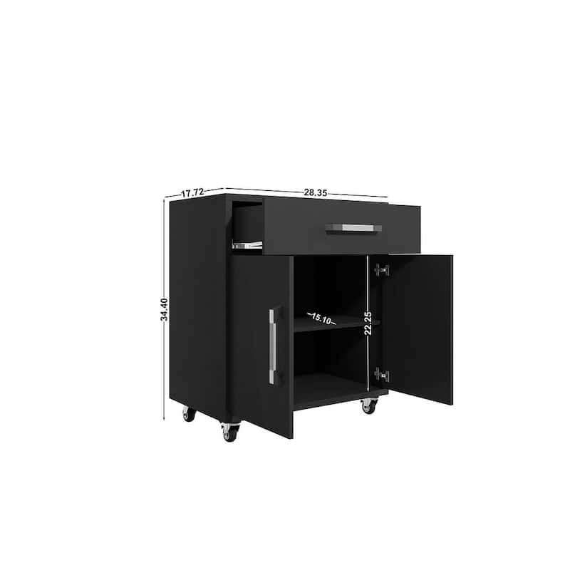 Manhattan Comfort Eiffel Mobile Garage Cabinet (Set of 2)