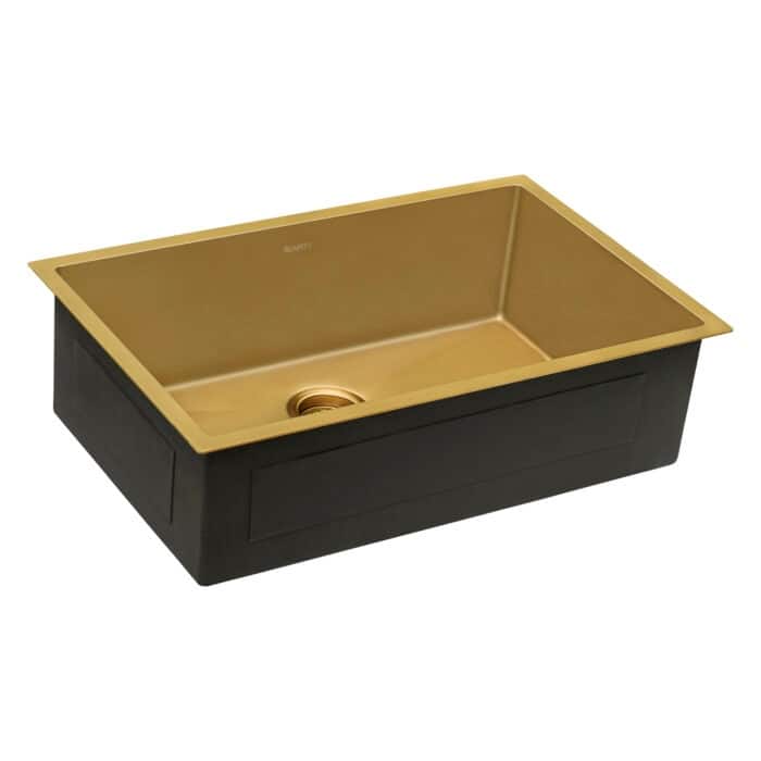 Ruvati 27-inch Undermount Satin Matte Gold Stainless Steel Kitchen Sink 16 Gauge Single Bowl - 8' x 11'