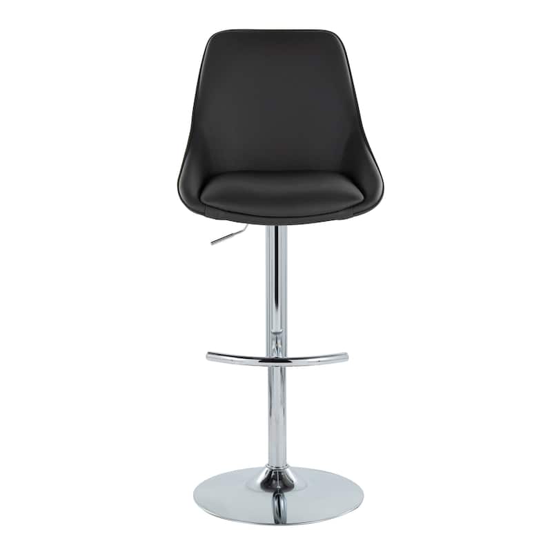 Silver Orchid Alba Adjustable Bar Stool with Rounded T Footrest (Set of 2)