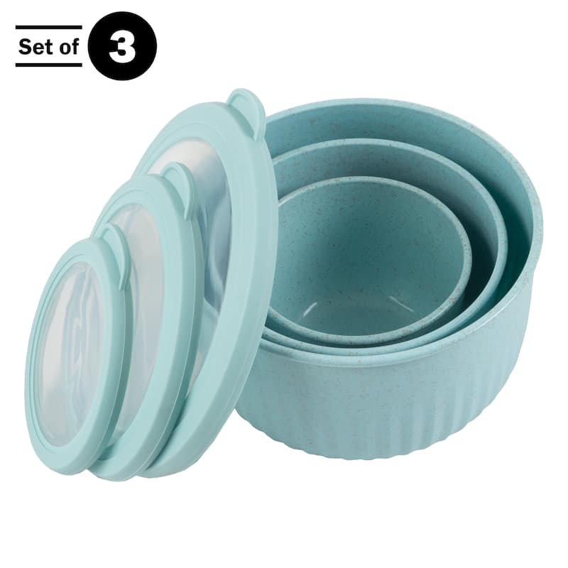 Set of 3 Bowls with Lids - Eco-Conscious Kitchen Essentials by Classic Cuisine