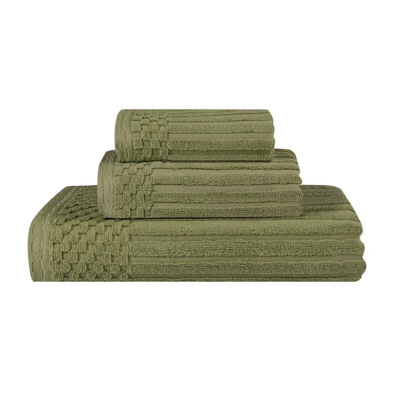 Superior Soho Ribbed Cotton 3-Piece Assorted Towel Set