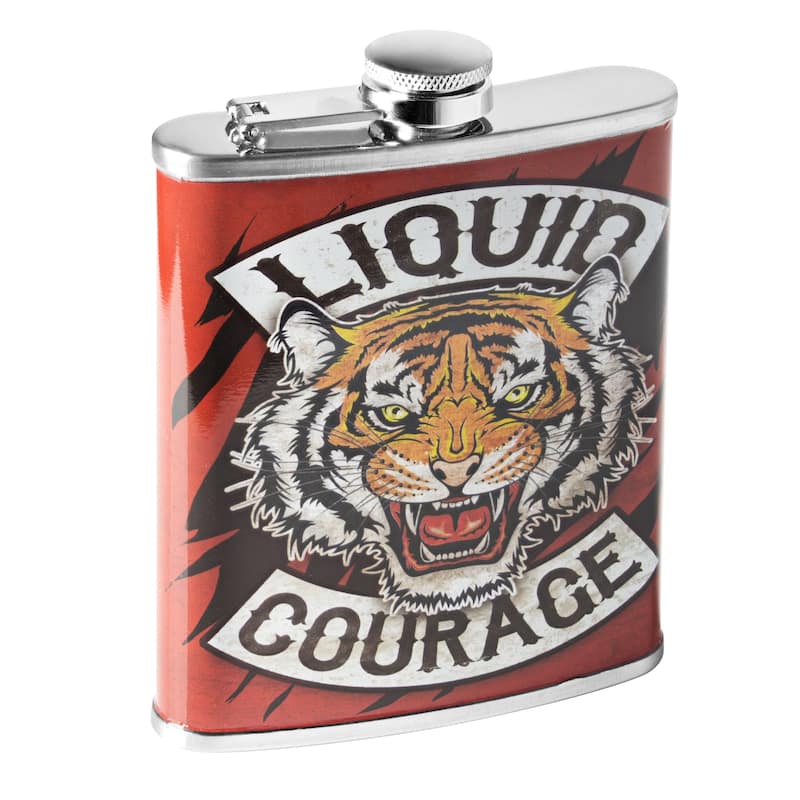 Liquid Courage Stainless Steel 8 oz Liquor Flask