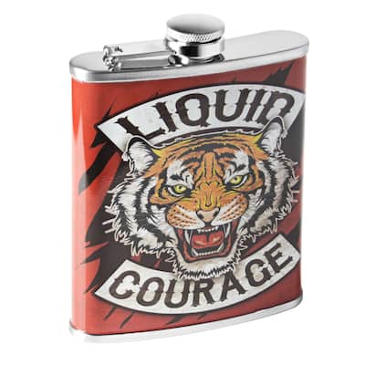 Liquid Courage Stainless Steel 8 oz Liquor Flask