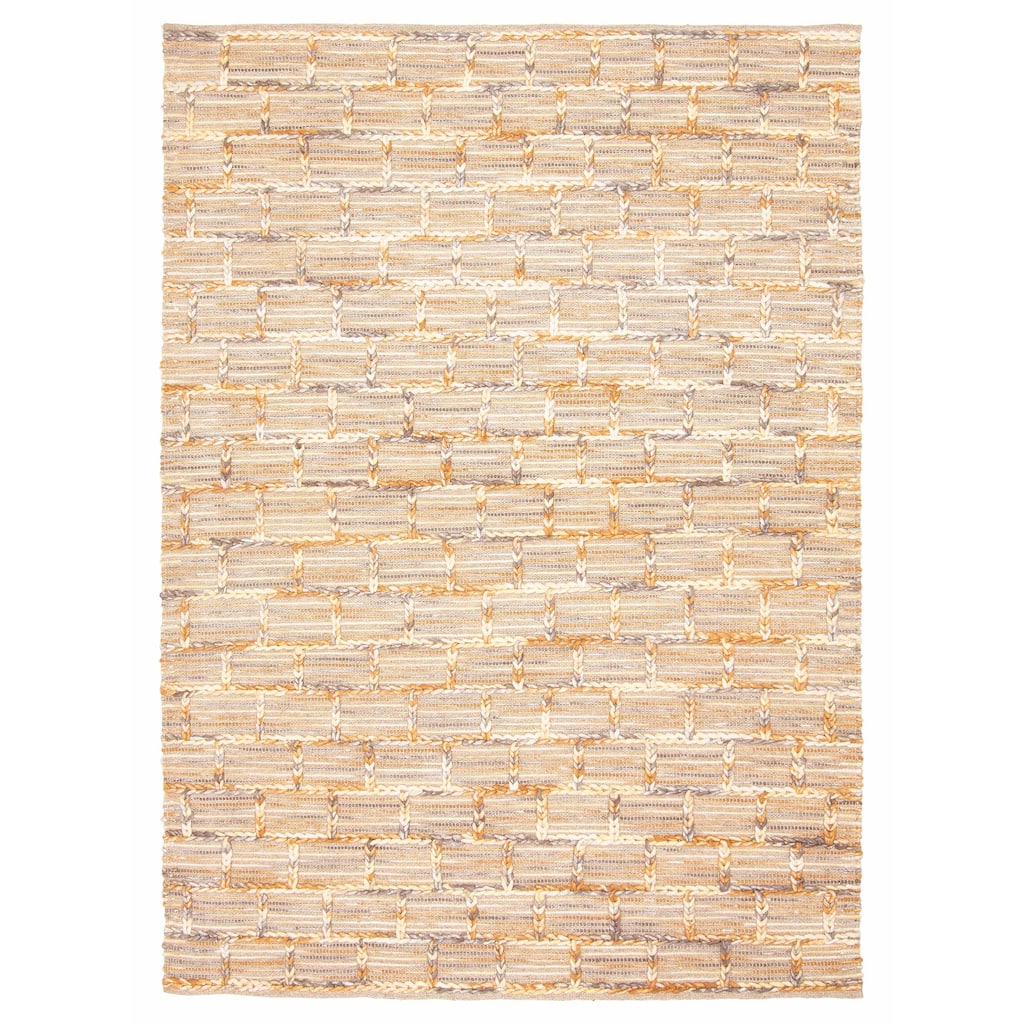 ECARPETGALLERY Braid weave Sienna Brown Wool Rug - 5'4 x 7'3