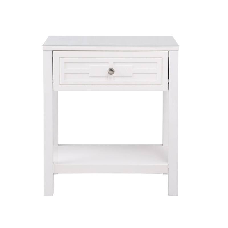 Nightstand with Drawer and Storage Shelf Modern End Table Side Table Wood Night Stand Bedside Table for Bedroom, Living Room
