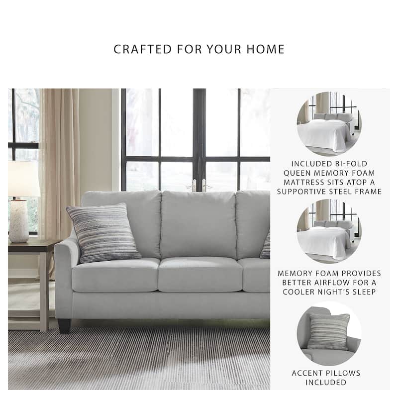 Signature Design by Ashley Adlai Light Gray Queen Sofa Sleeper - 80"W x 39"D x 40"H
