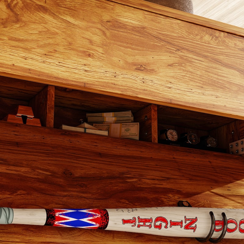 Solid Wood Coffee Table with Hidden Compartment Storage for Living Room