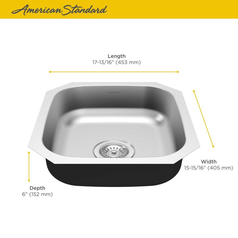 American Standard Portsmouth 17-13/16" Drop In Single Basin Stainless