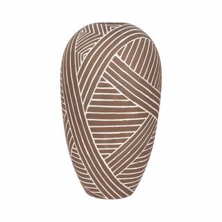 Sagebrook Home 22" Niles Oversized Ceramic Vase, Round, Striped