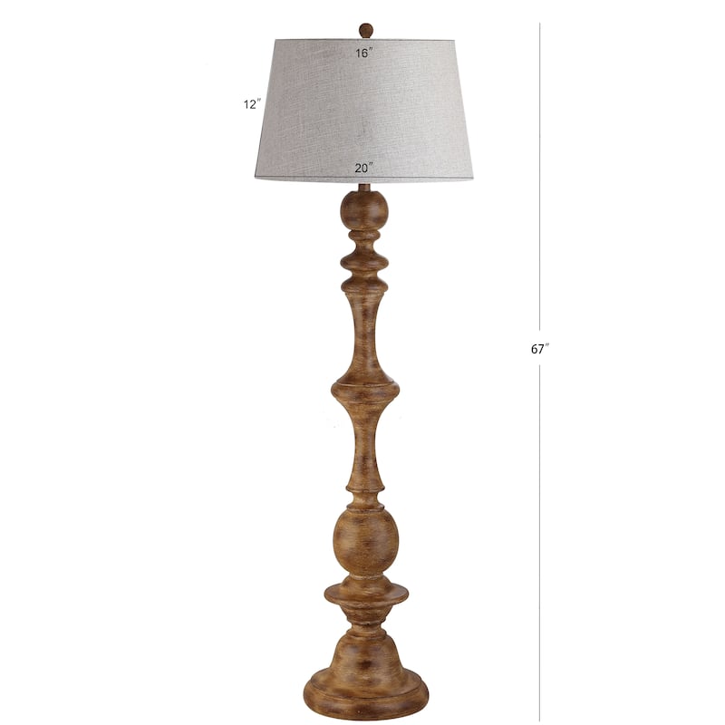 Amelia 67" Resin LED Floor Lamp, Brown by JONATHAN Y - 67" H x 20" W x 20" D