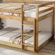 preview thumbnail 5 of 8, Natural Twin over Twin Size Solid Rubber Wooden Loft Bed