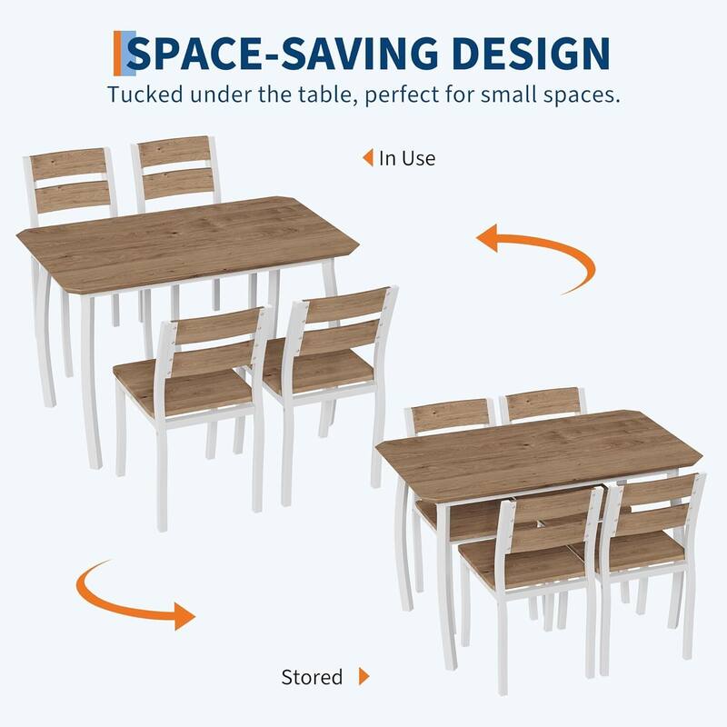 5 Piece Space-Saving Kitchen Dining Table Set for Small Spaces, Apartment