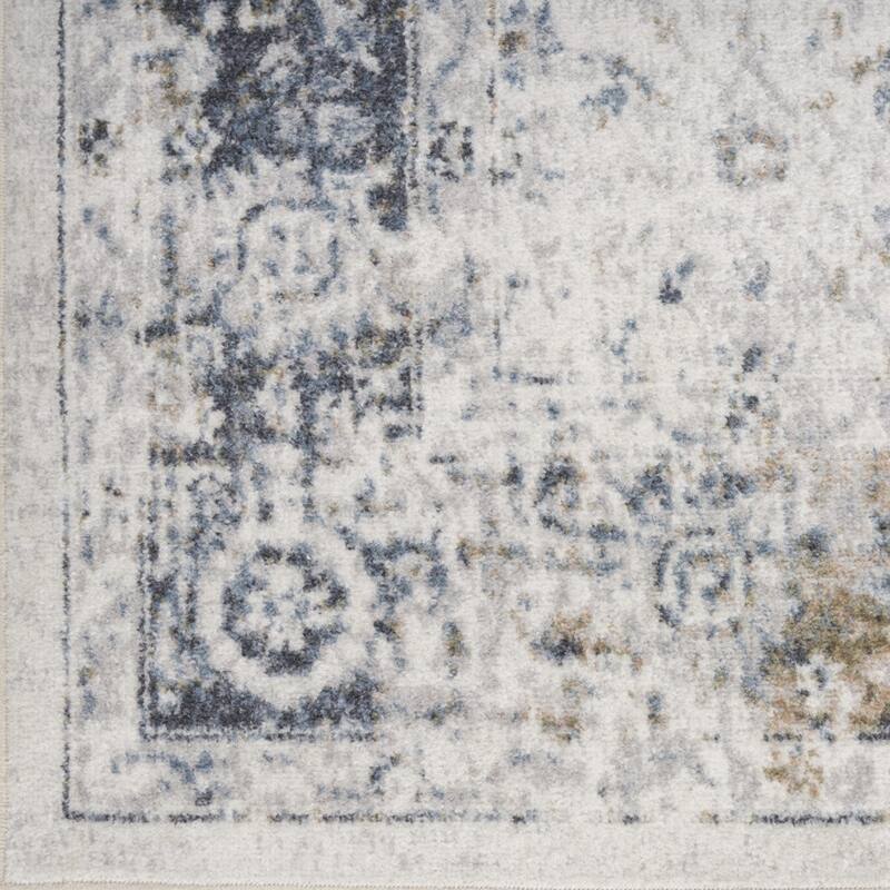 Mibiy Power Loomed Distressed Floral Low Pile Area Rug By HomeRoots